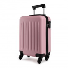 K1872L - Kono 19 Inch ABS Hard Shell Carry On Luggage 4 Wheel Spinner Suitcase - Pink