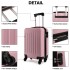 K1872L - Kono 19 Inch ABS Hard Shell Carry On Luggage 4 Wheel Spinner Suitcase - Pink