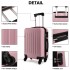 K1872L - Kono 24 Inch ABS Hard Shell Luggage 4 Wheel Spinner Suitcase - Pink