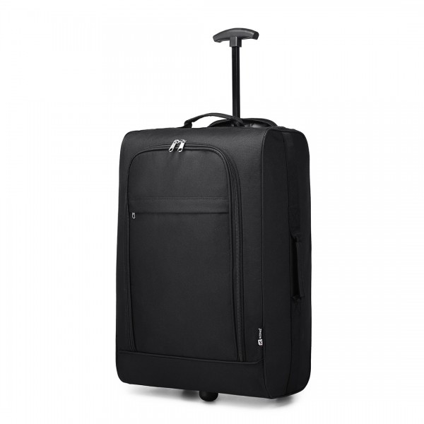 K1873-2 - Kono CABIN SIZE SOFT SHELL HAND LUGGAGE - BLACK