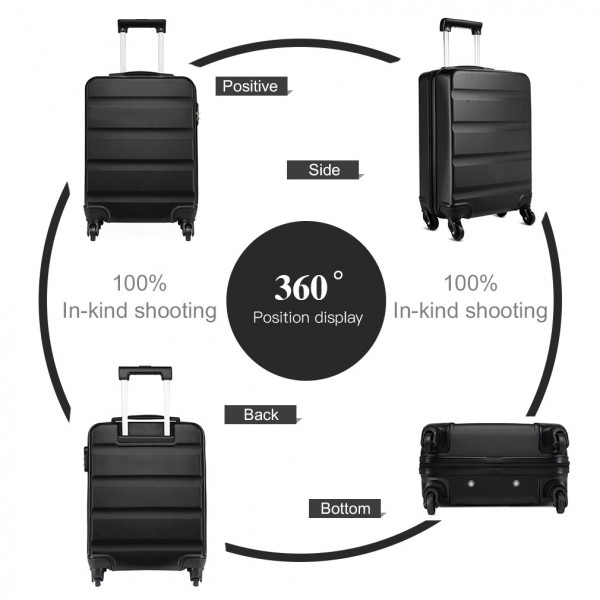 K1991-1L - Kono 19 Inch Horizontal Design ABS Hard Shell Suitcase With TSA Lock - Black