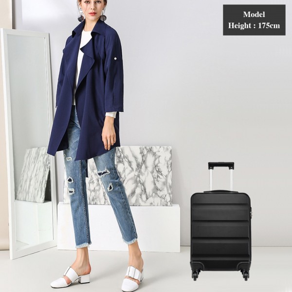 K1991-1L - Kono 19 Inch Horizontal Design ABS Hard Shell Suitcase With TSA Lock - Black