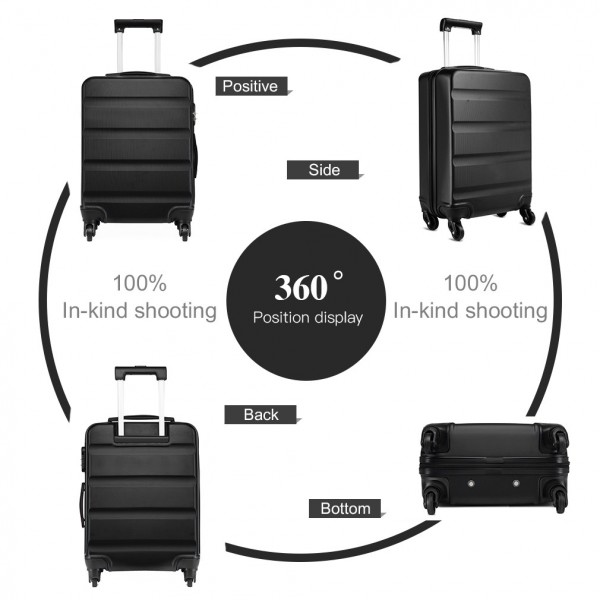 K1991-1L - Kono 24 Inch Horizontal Design ABS Hard Shell Suitcase With TSA Lock - Black