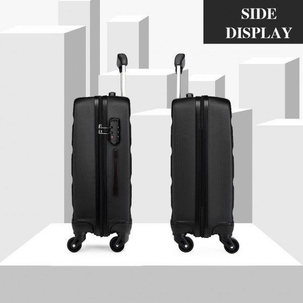 K1991-1L - Kono 24 Inch Horizontal Design ABS Hard Shell Suitcase With TSA Lock - Black