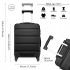 K1991-1L - Kono 24 Inch Horizontal Design ABS Hard Shell Suitcase With TSA Lock - Black