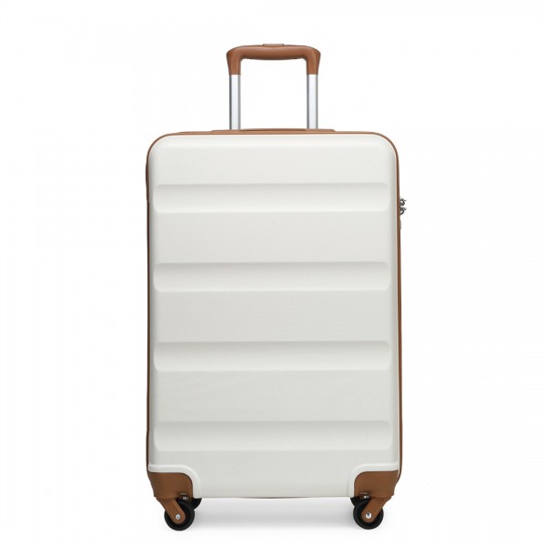 K1991-1L - Kono 19 Inch Horizontal Design ABS Hard Shell Suitcase With TSA Lock - Cream