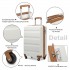 K1991-1L - Kono 19 Inch Horizontal Design ABS Hard Shell Suitcase With TSA Lock - Cream