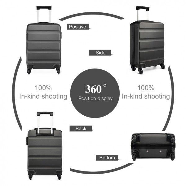 K1991-1L - Kono 19 Inch Horizontal Design ABS Hard Shell Suitcase With TSA Lock - Grey