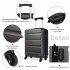 K1991-1L - Kono 19 Inch Horizontal Design ABS Hard Shell Suitcase With TSA Lock - Grey