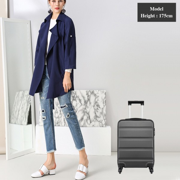 K1991-1L - Kono 19 Inch Horizontal Design ABS Hard Shell Suitcase With TSA Lock - Grey