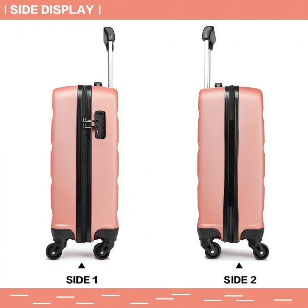 K1991-1L - Kono 19 Inch Horizontal Design ABS Hard Shell Suitcase With TSA Lock - Nude