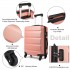 K1991-1L - Kono 24 Inch Horizontal Design ABS Hard Shell Suitcase With TSA Lock - Nude
