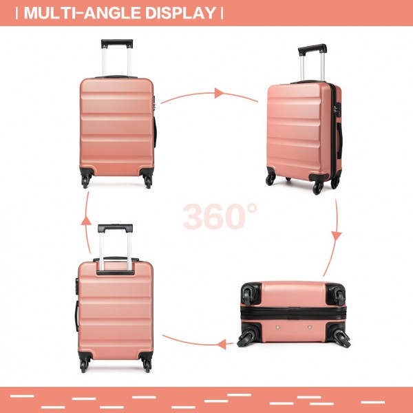 K1991-1L - Kono 24 Inch Horizontal Design ABS Hard Shell Suitcase With TSA Lock - Nude