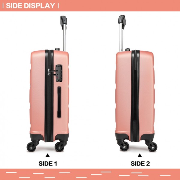 K1991-1L - Kono 24 Inch Horizontal Design ABS Hard Shell Suitcase With TSA Lock - Nude