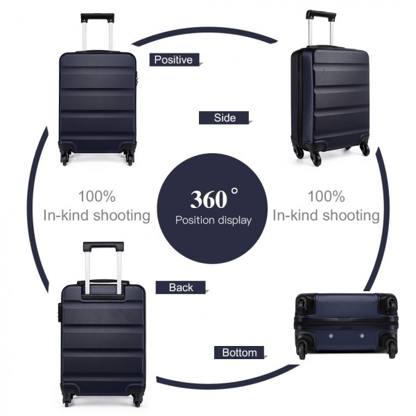 K1991-1L - Kono 19 Inch Horizontal Design ABS Hard Shell Suitcase With TSA Lock - Navy