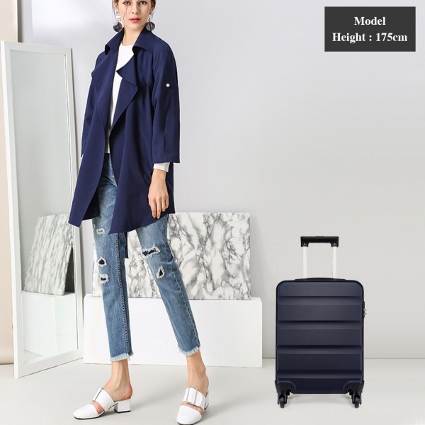 K1991-1L - Kono 19 Inch Horizontal Design ABS Hard Shell Suitcase With TSA Lock - Navy