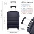 K1991-1L - Kono 19 Inch Horizontal Design ABS Hard Shell Suitcase With TSA Lock - Navy K1991-1L - Kono 19 Inch Horizontal Design ABS Hard Shell Suitcase With TSA Lock - Navy