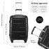 K2092L - Juego de 3 piezas de maleta Kono Bright Hard Shell PP - Colección Classic - Negro