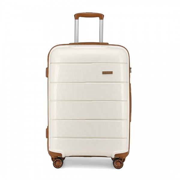 K1997L - KONO 20 INCH CABIN SIZE HARD SHELL PP SUITCASE - CREAM