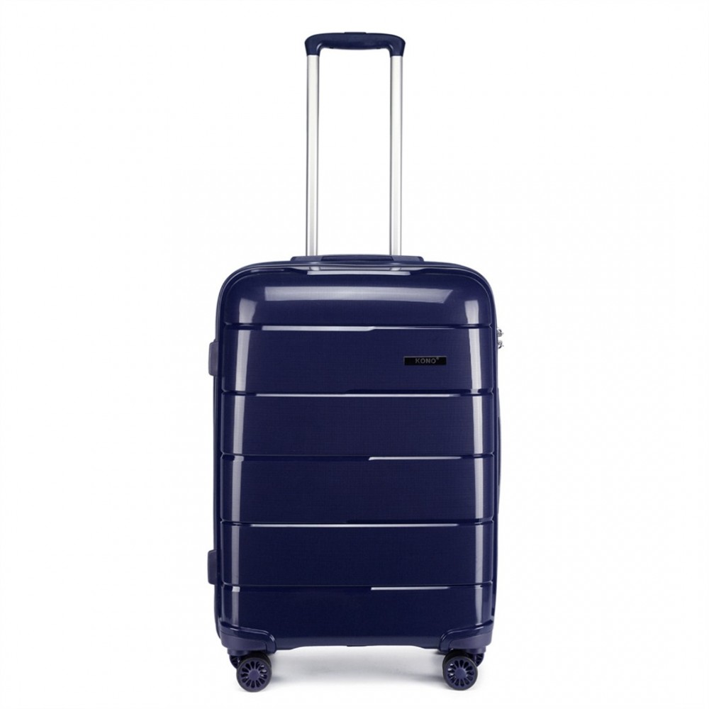 Kono Lichtgewicht Hard Shell Koffer Travel Carry On Bagage, Zwart, Medium 24 Inch, Middelgrote koffer met harde schaal