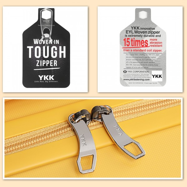 K1997L - KONO 20-24-28” HARD SHELL PP SUITCASE SET - YELLOW