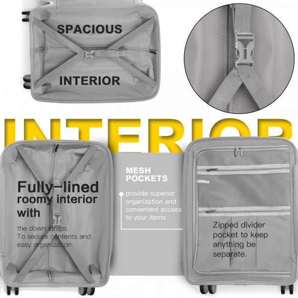 K1997L - KONO 20-24-28” HARD SHELL PP SUITCASE SET - YELLOW