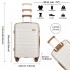 K2091L - Kono Multi Texture Hard Shell PP Suitcase 3 Pieces Set - Classic Collection - Cream