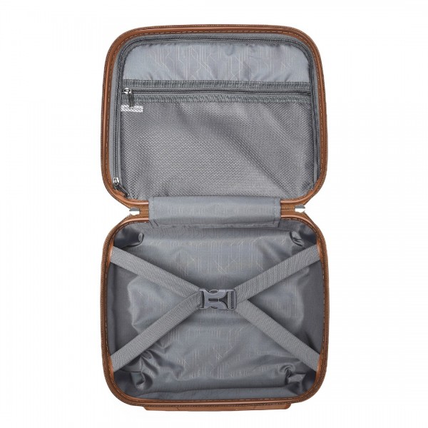 K2091L - Kono Multi Texture Hard Shell PP Suitcase With TSA Lock And Vanity Case 4 Pieces Set - Classic Collection - Cream