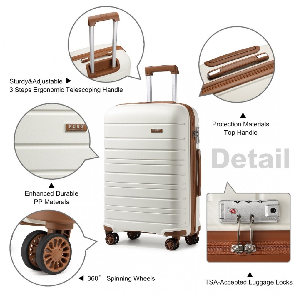 K2091L Kono Multi Texture Hard Shell PP Suitcase With TSA Lock And