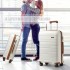 K2091L - Kono Multi Texture Hard Shell PP Suitcase With TSA Lock And Vanity Case 4 Pieces Set - Classic Collection - Cream