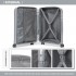 K2091L - Kono Multi Texture Hard Shell PP Suitcase With TSA Lock And Vanity Case 4 Pieces Set - Classic Collection - Grey