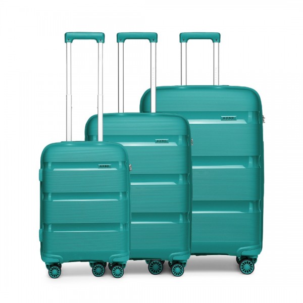 K2092L - Juego de 3 piezas de maleta Kono Bright Hard Shell PP - Colección Classic - Azul