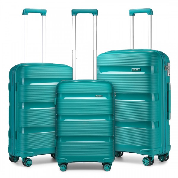 K2092L - Juego de 3 piezas de maleta Kono Bright Hard Shell PP - Colección Classic - Azul