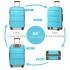 K2092L - Kono Bright Hard Shell PP Suitcase With TSA Lock And Vanity Case 4 Pieces Set - Classic Collection - Blue and Brown