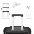 K2092L - Kono Bright Hard Shell PP Suitcase With TSA Lock And Vanity Case 4 Pieces Set - Classic Collection - Black