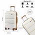 K2092L - Kono 20 Inch Bright Hard Shell PP Carry-On Suitcase In Cabin Size - Cream