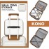 K2092L - Kono Bright Hard Shell PP Suitcase With TSA Lock And Vanity Case 4 Pieces Set - Classic Collection - Cream