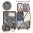 K2092L - Kono Bright Hard Shell PP Suitcase With TSA Lock And Vanity Case 4 Pieces Set - Classic Collection - Cream