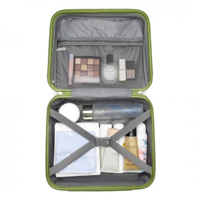 K2092L - Kono 14 Inch Bright Hard Shell PP Vanity Case - Green