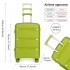 K2092L - Kono 20 Inch Bright Hard Shell PP Carry-On Suitcase In Cabin Size - Green
