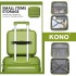 K2092L - Kono Bright Hard Shell PP Suitcase With TSA Lock And Vanity Case 4 Pieces Set - Classic Collection - Green