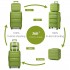 K2092L - Kono Bright Hard Shell PP Suitcase With TSA Lock And Vanity Case 4 Pieces Set - Classic Collection - Green