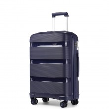 K2092L - Kono 20 Inch Bright Hard Shell PP Carry-On Suitcase In Cabin Size - Navy