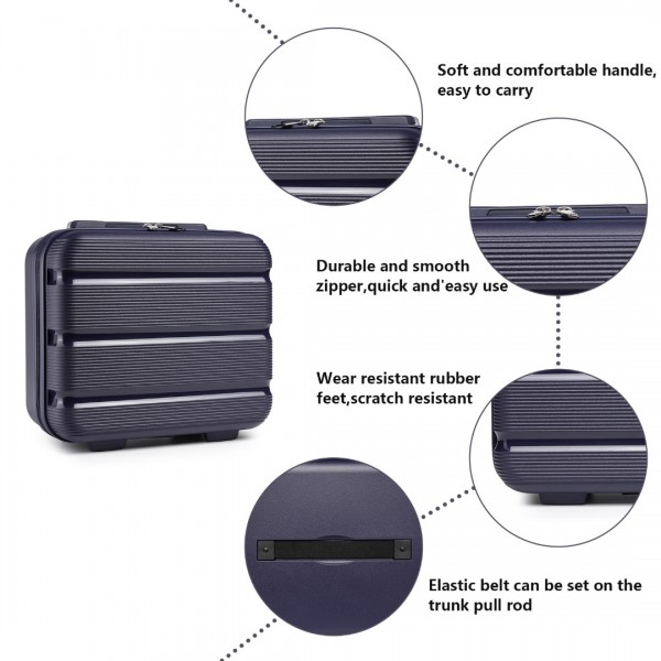 K2092L - Kono 14 Inch Bright Hard Shell PP Vanity Case - Navy