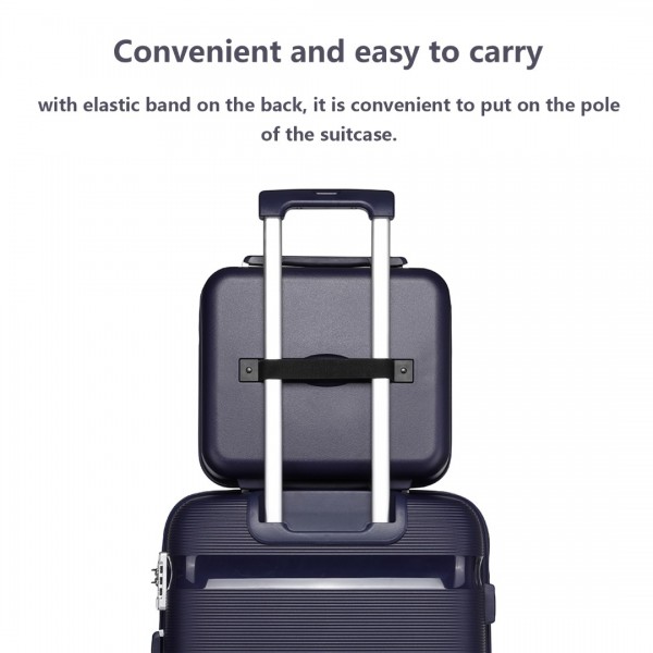 K2092L - Kono 14 Inch Bright Hard Shell PP Vanity Case - Navy