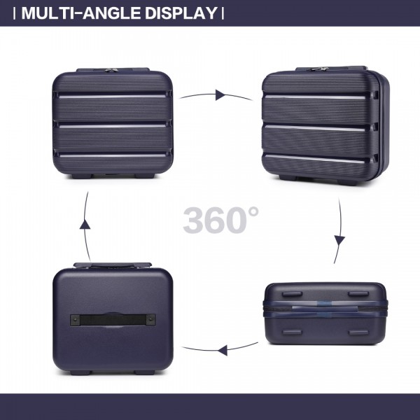 K2092L - Kono 14 Inch Bright Hard Shell PP Vanity Case - Navy