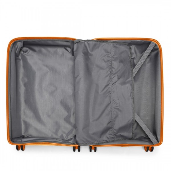 K2092L - Kono Bright Hard Shell PP Suitcase With TSA Lock And Vanity Case 4 Pieces Set - Classic Collection - Orange