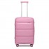 K2092L - Kono 20 Inch Bright Hard Shell PP Carry-On Suitcase In Cabin Size - Pink