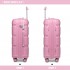K2092L - Kono Bright Hard Shell PP Suitcase 3 Pieces Set - Classic Collection - Pink