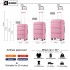 K2092L - Kono Bright Hard Shell PP Suitcase 3 Pieces Set - Classic Collection - Pink